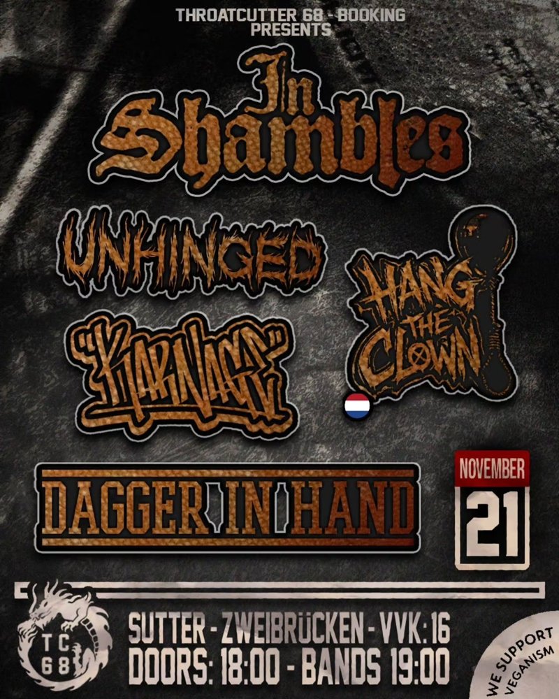 Hang The Clown + Dagger in Hand + Karnage +  Unhinged + In Shambles