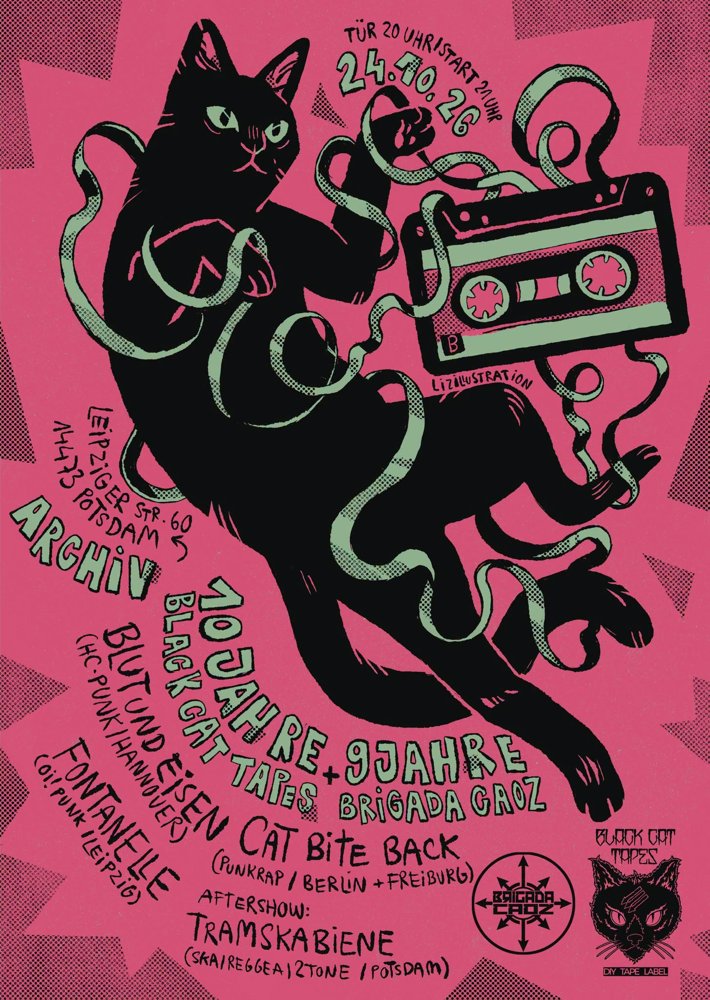 10 Jahre Black Cat Tapes + 9 Jahre Brigada Caoz