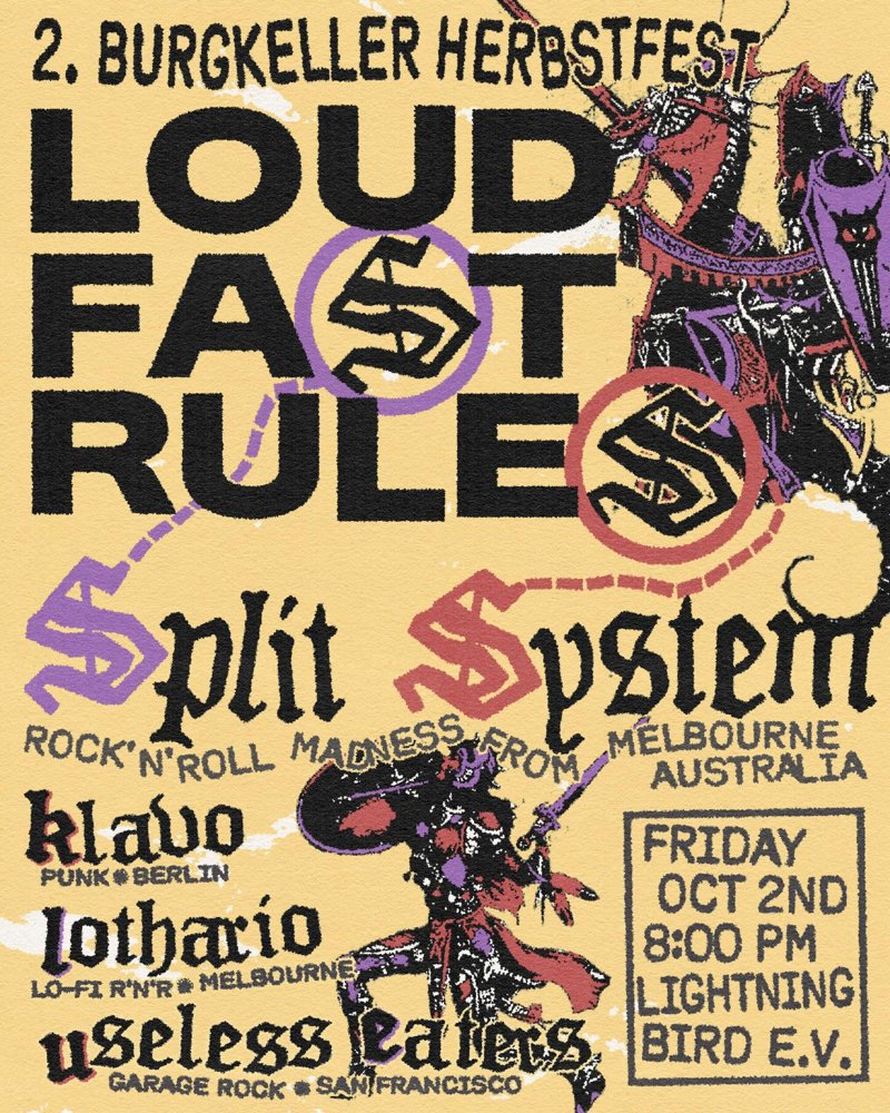 2. Burgkeller Herbstfest: SPLIT SYSTEM + LOTHARIO + USELESS EATERS + KLAVO