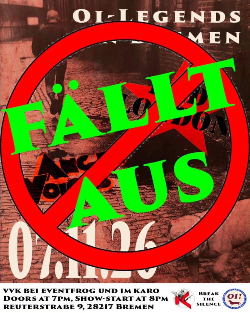 Fällt aus! Red London + Angry Voices